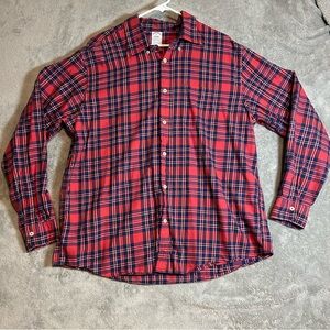 Brooks Brothers Red and Blue Plaid Men's Shirt